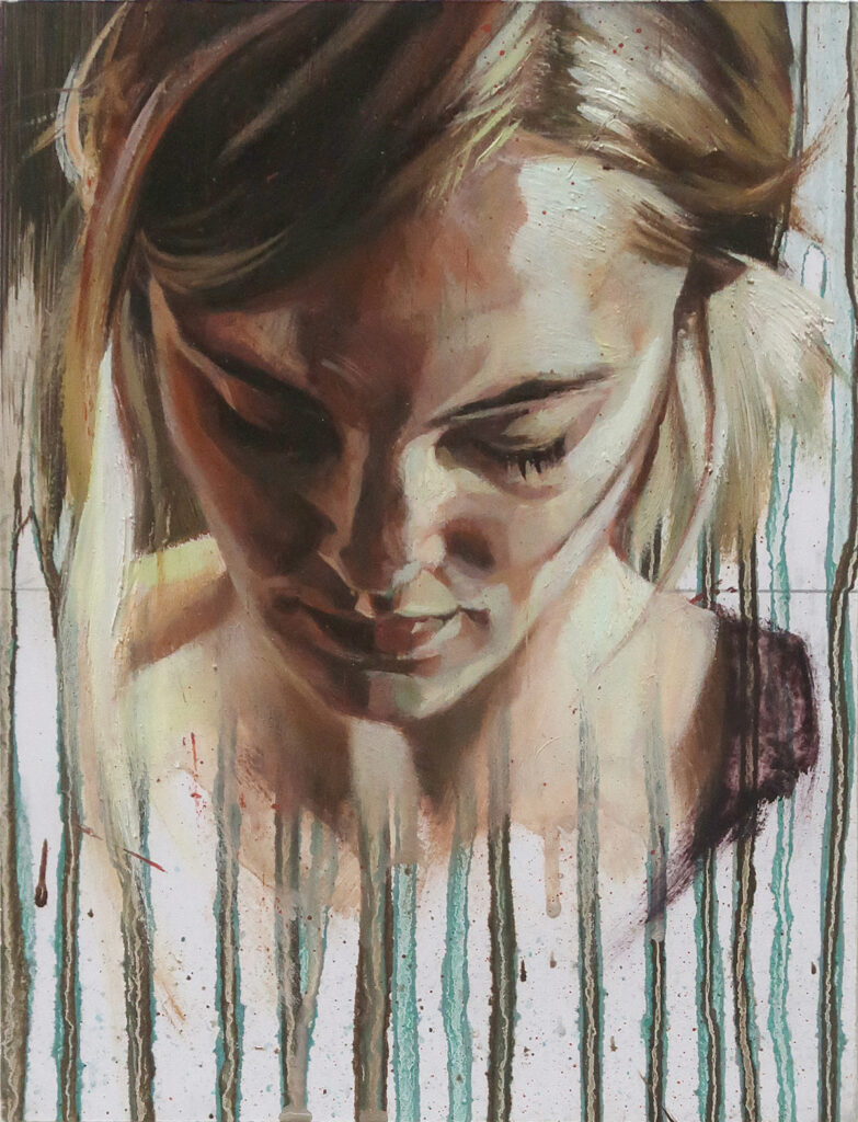 michaelstreun.ch, Oil on Canvas, Michael Streun, Schweiz, Thun, Schweizer Maler, Malerei, Painter, Figurative Malerei, figurative painting, portrait painting, Zeichnung, Objekte, Radierung, Porträt, Surreal, Ölmalerei, Öl auf Leinwand, Oil on Canvas,  Kohlezeichnung, Pastellzeichnung, Fotografie, Video, Ausstellungen, Galerie, Puberty, Projekte, Installationen, Klingende Köpfe, Blues Legends, Mario Capitanio, Peter Gurtner, Carlo Brenni, Georges Müller, Peter Müller, MC Anliker, Jamie Wong-Li, Sandee, Walter Schmocker, Markus Heiniger, Jimy Hofer, Simon La Bey, Schmidi Schmidhauser, Rhonda Dorsey, Shirley Grimes, Gölä, Tinu Heiniger, Christine Lauterburg, Marc Storace, Mich Gerber, Büne Huber, Hank Shizzoe, Kuno Lauener, Sina, Elvis, Alberto Giacometti, B.B. King, Buddy Guy, John Lee Hooker, Kurse, Malkurs, Ölmalen, Porträt in Öl, Objekte in Öl, Aktzeichnen, Aktmalen, sfgb-b.ch, Schule für Gestaltung Bern und Biel, Galerie Art-Etage Biel, Kunsthaus Interlaken, Kunstmuseum Thun, www.atelierstreun.ch, Atelierhaus Thun, www.atelierhausthun.ch, Painting, Swiss Painter, Oilpainting, Drawing, Etching, Portrait, Oil Portrait, Surreal, figurative painting, Oil on Canvas, Oil on Cardboard, Oil on Paper, Berlin, Atelierstipendium, Atelierhaus, www.atelierhaus.ch, Cantonale Berne Jura, Skizzen, Studien, Plastic, Ablösung, Puberty, Pubertät, Adoleszenz, Umbruch, Umwälzungen, Corona-Krise, Zeitenwende, Habitat, Trip, Klimawandel, Übergang, Warner, Überdreht, Satellit.Space Thun, Der Schacht, futuristische Akte, Galerie Tammen Berlin, Robert Walser, Senfies, Farbfinderin, Spannungsfeld, Verschlingung, Die Vorleserin, Überdreht, Begehung, Projekt Talk, Klimawandel, der Schacht, Wandlung, Zündung, der Sog, Nachtlager, der Graben, Habitat, Vorspäherin, Zeitenwende 