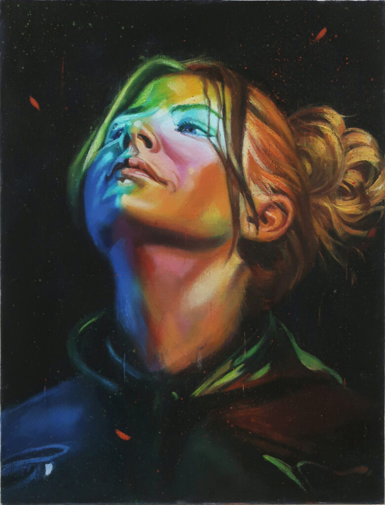 michaelstreun.ch, Oil on Canvas, Michael Streun, Schweiz, Thun, Schweizer Maler, Malerei, Painter, Figurative Malerei, figurative painting, portrait painting, Zeichnung, Objekte, Radierung, Porträt, Surreal, Ölmalerei, Öl auf Leinwand, Oil on Canvas,  Kohlezeichnung, Pastellzeichnung, Fotografie, Video, Ausstellungen, Galerie, Puberty, Projekte, Installationen, Klingende Köpfe, Blues Legends, Mario Capitanio, Peter Gurtner, Carlo Brenni, Georges Müller, Peter Müller, MC Anliker, Jamie Wong-Li, Sandee, Walter Schmocker, Markus Heiniger, Jimy Hofer, Simon La Bey, Schmidi Schmidhauser, Rhonda Dorsey, Shirley Grimes, Gölä, Tinu Heiniger, Christine Lauterburg, Marc Storace, Mich Gerber, Büne Huber, Hank Shizzoe, Kuno Lauener, Sina, Elvis, Alberto Giacometti, B.B. King, Buddy Guy, John Lee Hooker, Kurse, Malkurs, Ölmalen, Porträt in Öl, Objekte in Öl, Aktzeichnen, Aktmalen, sfgb-b.ch, Schule für Gestaltung Bern und Biel, Galerie Art-Etage Biel, Kunsthaus Interlaken, Kunstmuseum Thun, www.atelierstreun.ch, Atelierhaus Thun, www.atelierhausthun.ch, Painting, Swiss Painter, Oilpainting, Drawing, Etching, Portrait, Oil Portrait, Surreal, figurative painting, Oil on Canvas, Oil on Cardboard, Oil on Paper, Berlin, Atelierstipendium, Atelierhaus, www.atelierhaus.ch, Cantonale Berne Jura, Skizzen, Studien, Plastic, Ablösung, Puberty, Pubertät, Adoleszenz, Umbruch, Umwälzungen, Corona-Krise, Zeitenwende, Habitat, Trip, Klimawandel, Übergang, Warner, Überdreht, Satellit.Space Thun, Der Schacht, futuristische Akte, Galerie Tammen Berlin, Robert Walser, Senfies, Farbfinderin, Spannungsfeld, Verschlingung, Die Vorleserin, Überdreht, Begehung, Projekt Talk, Klimawandel, der Schacht, Wandlung, Zündung, der Sog, Nachtlager, der Graben, Habitat, Vorspäherin, Zeitenwende, Kunstpreis der Stadt Thun 