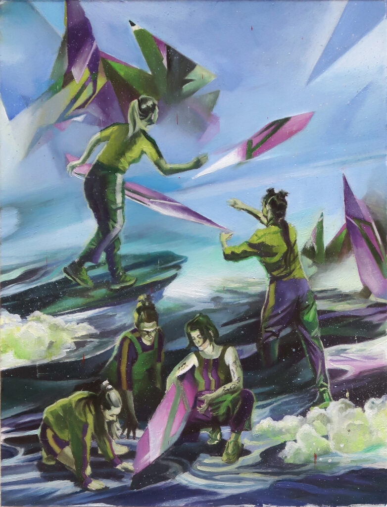 michaelstreun.ch, Oil on Canvas, Michael Streun, Schweiz, Thun, Schweizer Maler, Malerei, Painter, Figurative Malerei, figurative painting, portrait painting, Zeichnung, Objekte, Radierung, Porträt, Surreal, Ölmalerei, Öl auf Leinwand, Oil on Canvas,  Kohlezeichnung, Pastellzeichnung, Fotografie, Video, Ausstellungen, Galerie, Puberty, Projekte, Installationen, Klingende Köpfe, Blues Legends, Mario Capitanio, Peter Gurtner, Carlo Brenni, Georges Müller, Peter Müller, MC Anliker, Jamie Wong-Li, Sandee, Walter Schmocker, Markus Heiniger, Jimy Hofer, Simon La Bey, Schmidi Schmidhauser, Rhonda Dorsey, Shirley Grimes, Gölä, Tinu Heiniger, Christine Lauterburg, Marc Storace, Mich Gerber, Büne Huber, Hank Shizzoe, Kuno Lauener, Sina, Elvis, Alberto Giacometti, B.B. King, Buddy Guy, John Lee Hooker, Kurse, Malkurs, Ölmalen, Porträt in Öl, Objekte in Öl, Aktzeichnen, Aktmalen, sfgb-b.ch, Schule für Gestaltung Bern und Biel, Galerie Art-Etage Biel, Kunsthaus Interlaken, Kunstmuseum Thun, www.atelierstreun.ch, Atelierhaus Thun, www.atelierhausthun.ch, Painting, Swiss Painter, Oilpainting, Drawing, Etching, Portrait, Oil Portrait, Surreal, figurative painting, Oil on Canvas, Oil on Cardboard, Oil on Paper, Berlin, Atelierstipendium, Atelierhaus, www.atelierhaus.ch, Cantonale Berne Jura, Skizzen, Studien, Plastic, Ablösung, Puberty, Pubertät, Adoleszenz, Umbruch, Umwälzungen, Corona-Krise, Zeitenwende, Habitat, Trip, Klimawandel, Übergang, Warner, Überdreht, Satellit.Space Thun, Der Schacht, futuristische Akte, Galerie Tammen Berlin, Robert Walser, Senfies, Farbfinderin, Spannungsfeld, Verschlingung, Die Vorleserin, Überdreht, Begehung, Projekt Talk, Klimawandel, der Schacht, Wandlung, Zündung, der Sog, Nachtlager, der Graben, Habitat, Vorspäherin, Zeitenwende, Kunstpreis der Stadt Thun 